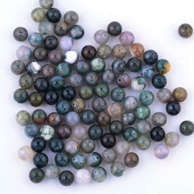 Cmidy Natural Stone Beads 100pcs 10mm India Agate Round Genuine Real Stone Beading Loose Gemstone Hole Size 1mm DIY Smooth Beads for Bracelet Necklace Earrings Jewelry Making (India Agate, 10mm) - Image 4